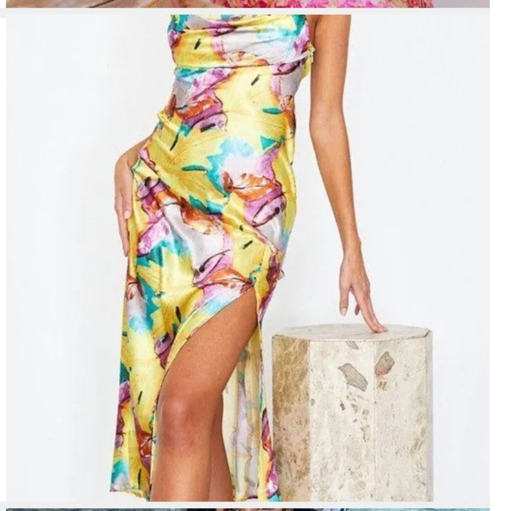 Silk midi Y2K dress